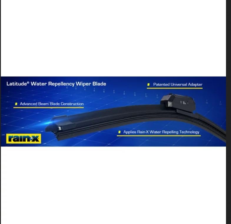 Rain-X 5079279-2 Latitude 2-In-1 Water Repellent Wiper Blades, 22 Inch Windshield Wipers (Pack Of 1), Automotive Replacement Windshield Wiper Blades With Patented Rain-X Water Repellency Formula