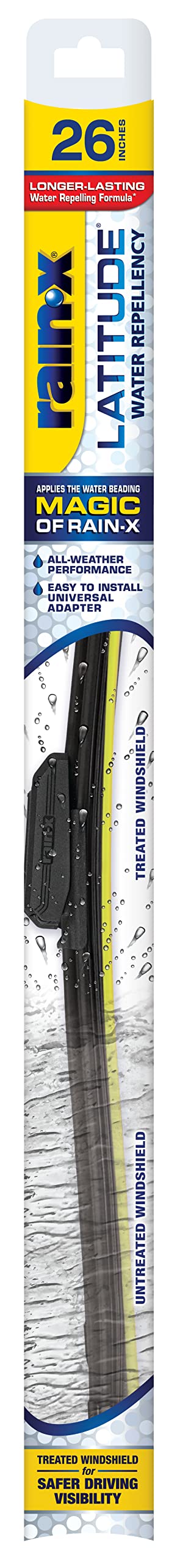 Rain-X 5079279-2 Latitude 2-In-1 Water Repellent Wiper Blades, 22 Inch Windshield Wipers (Pack Of 1), Automotive Replacement Windshield Wiper Blades With Patented Rain-X Water Repellency Formula