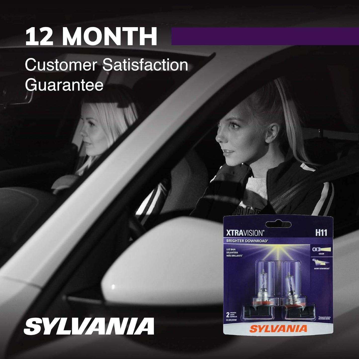 SYLVANIA - H11 XtraVision - High Performance Halogen Headlight Bulb, High Beam, Low Beam and Fog Replacement Bulb (Contains 2 Bulbs)