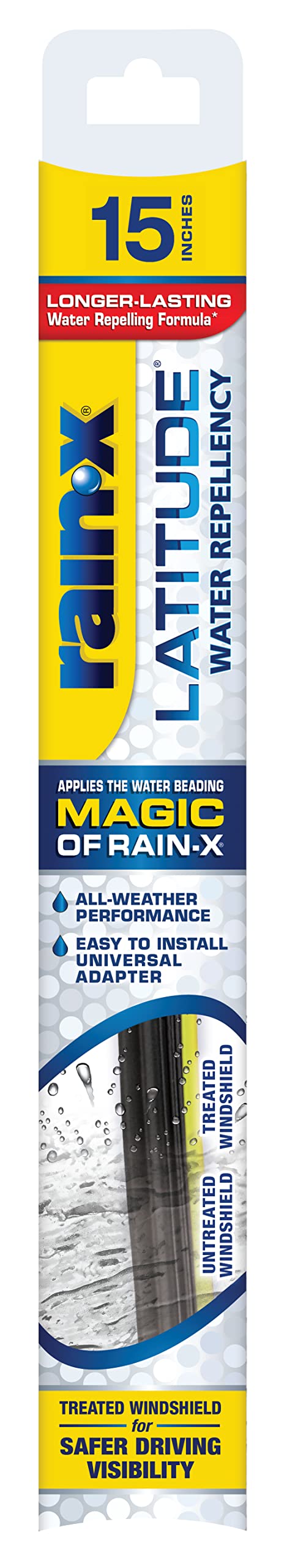 Rain-X 5079279-2 Latitude 2-In-1 Water Repellent Wiper Blades, 22 Inch Windshield Wipers (Pack Of 1), Automotive Replacement Windshield Wiper Blades With Patented Rain-X Water Repellency Formula