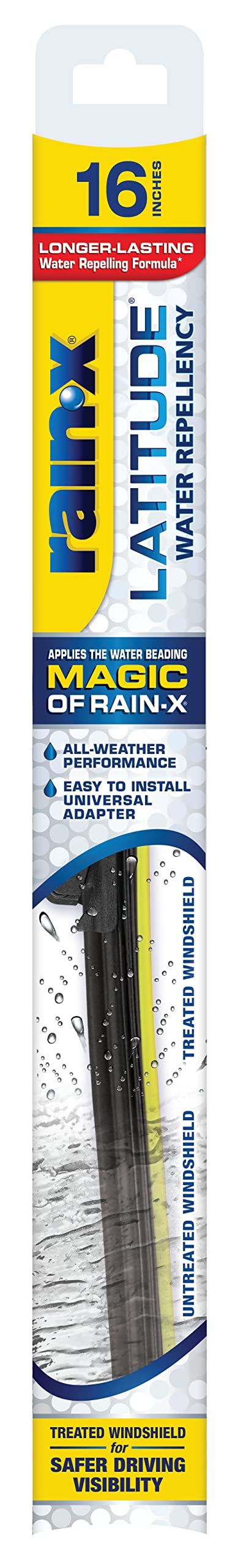 Rain-X 5079279-2 Latitude 2-In-1 Water Repellent Wiper Blades, 22 Inch Windshield Wipers (Pack Of 1), Automotive Replacement Windshield Wiper Blades With Patented Rain-X Water Repellency Formula