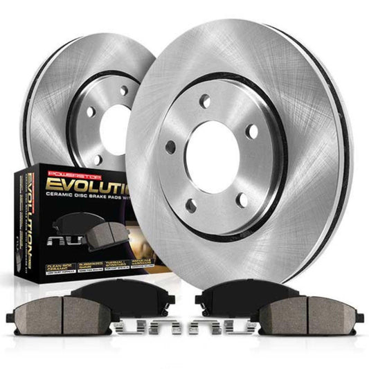 POWERSTOP Brake Kit For 2014-2015 Acura ILX, 2003-2007 Honda Accord, Civic CR-V Element [Model Specific] Front OE Replacement Brake Rotors and Ceramic Brake Pads Replacement, KOE1043