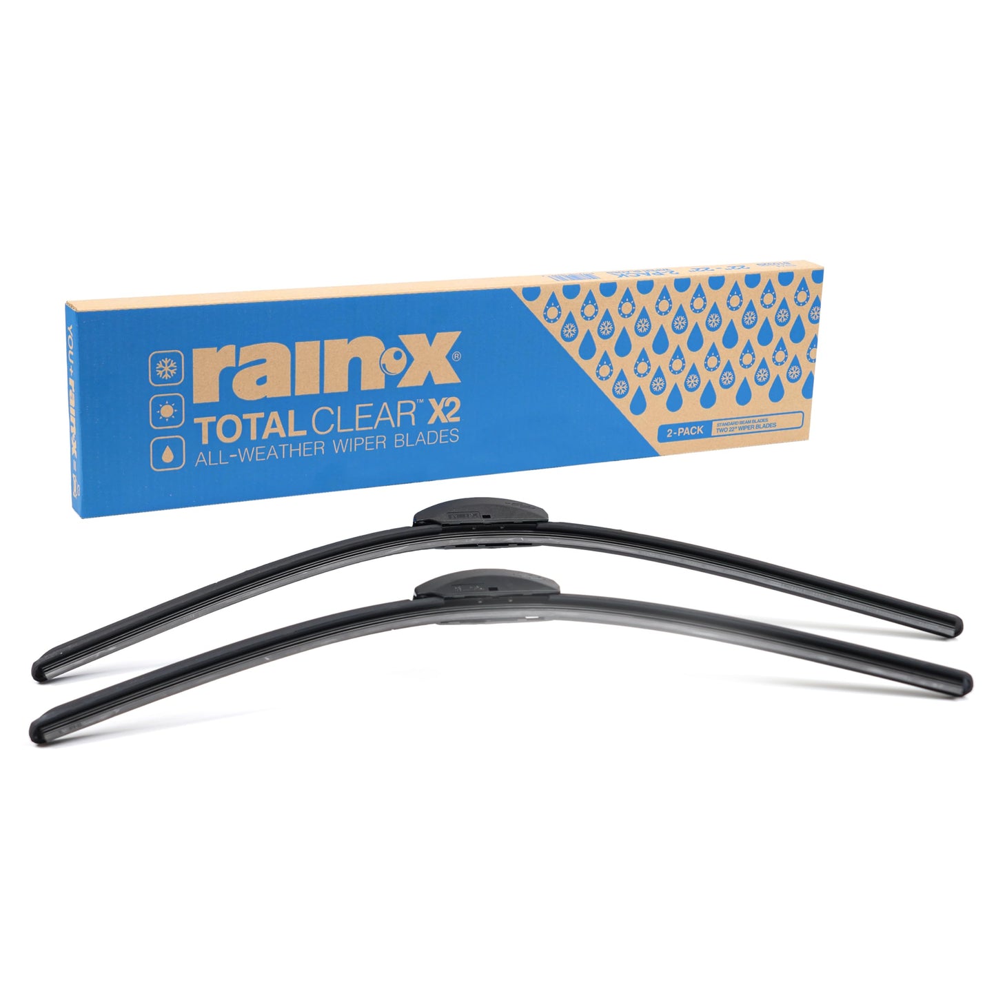 Rain-X 5079279-2 Latitude 2-In-1 Water Repellent Wiper Blades, 22 Inch Windshield Wipers (Pack Of 1), Automotive Replacement Windshield Wiper Blades With Patented Rain-X Water Repellency Formula