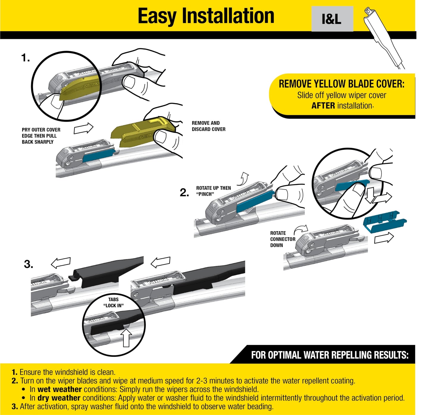 Rain-X 5079279-2 Latitude 2-In-1 Water Repellent Wiper Blades, 22 Inch Windshield Wipers (Pack Of 1), Automotive Replacement Windshield Wiper Blades With Patented Rain-X Water Repellency Formula