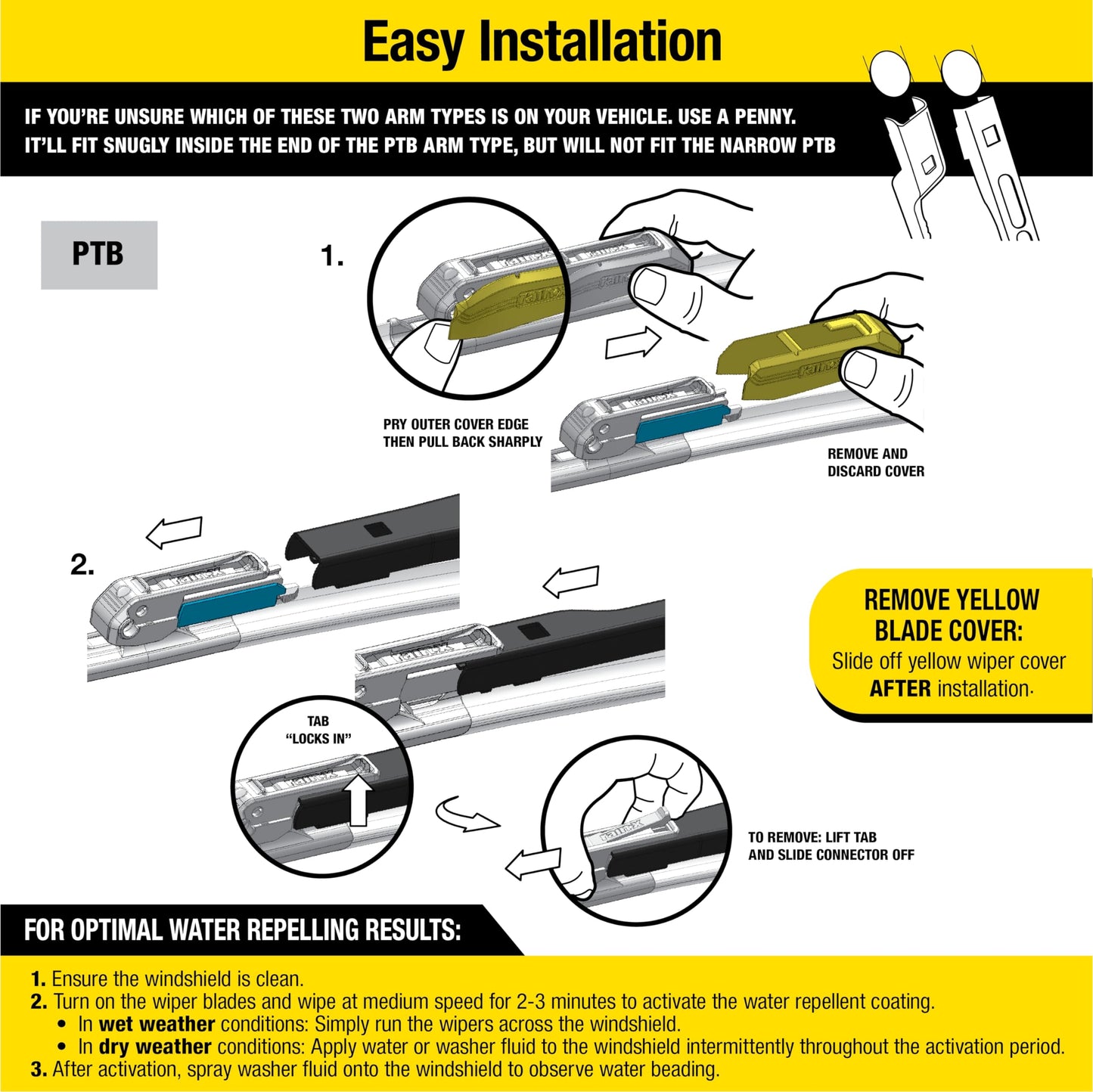 Rain-X 5079279-2 Latitude 2-In-1 Water Repellent Wiper Blades, 22 Inch Windshield Wipers (Pack Of 1), Automotive Replacement Windshield Wiper Blades With Patented Rain-X Water Repellency Formula